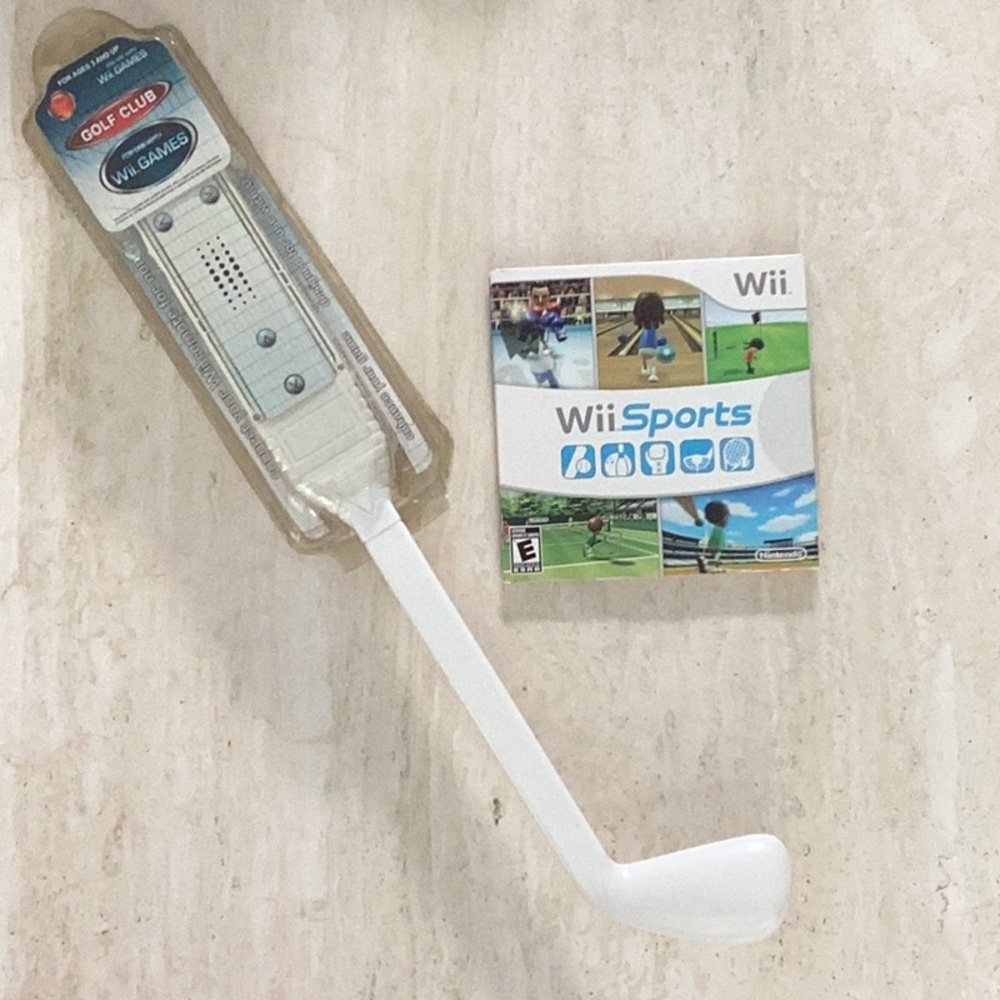Nintendo Wii Sports Game & Wii Golf Club Remote Accessory